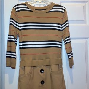 Brown Knee High Sweater Dress